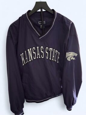 Vintage Kansas State Wildcats Windshell Pullover Jacket Oversized Medium